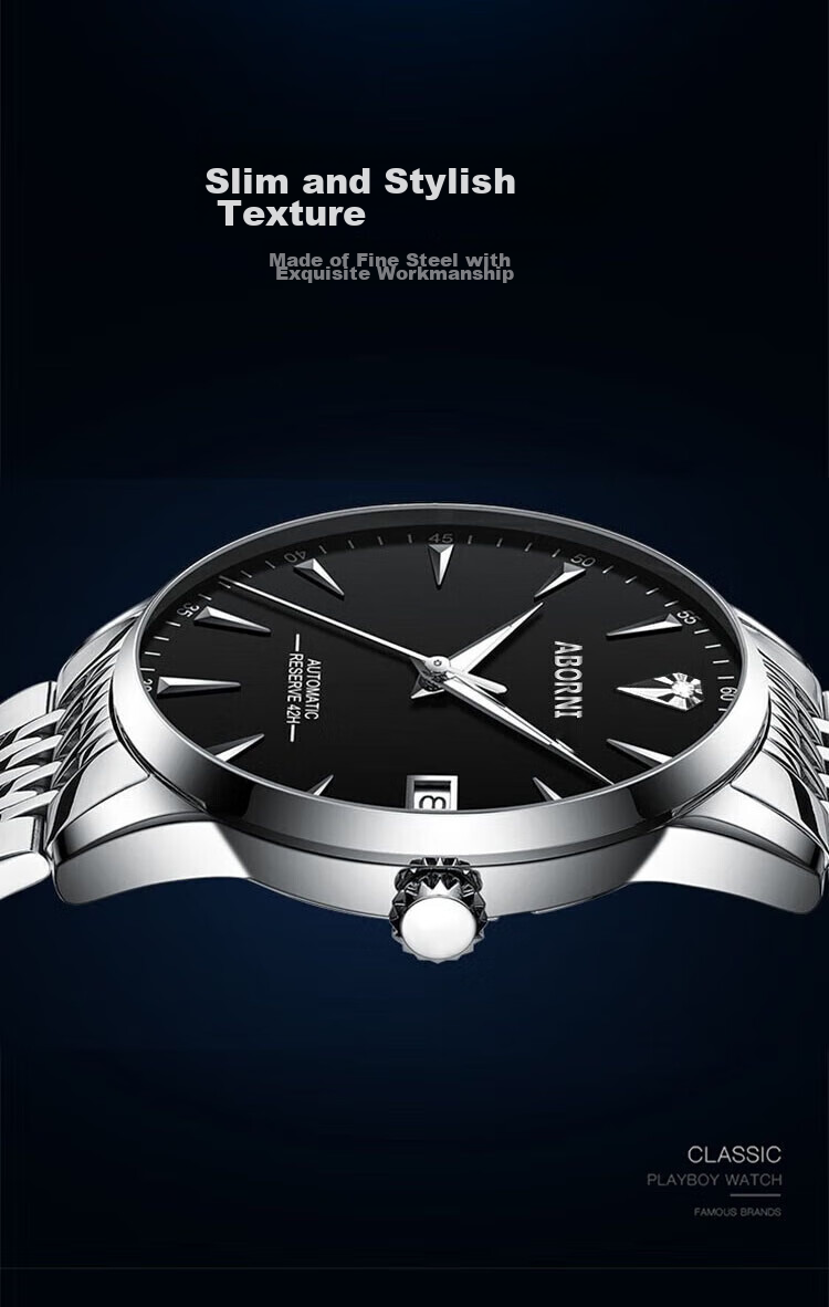 ABORNI Quartz Watch for Men, Mechanical Feel, Business Casual, Fashionable Chinese Watch, New Year's Gift for Boyfriend Or Husband 17