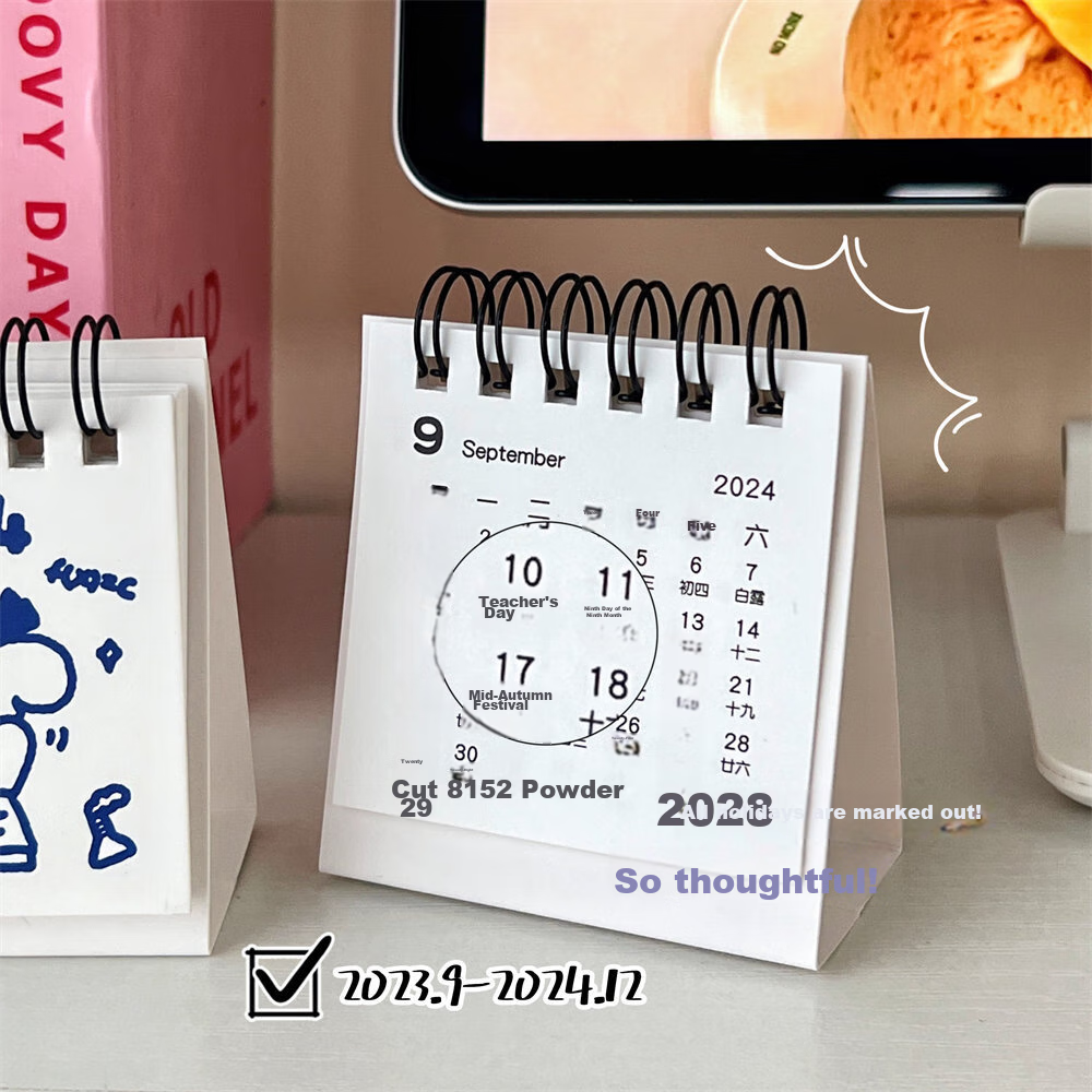 Jiamo Creative Calendar Ornament, Birthday Gift, Desktop Wooden New Style Rotating Wheel Perpetual Calendar, Mechanical Creative Reminder Board, Gift, Blessing, Valentine's Day, New Year Gift for Teachers 7