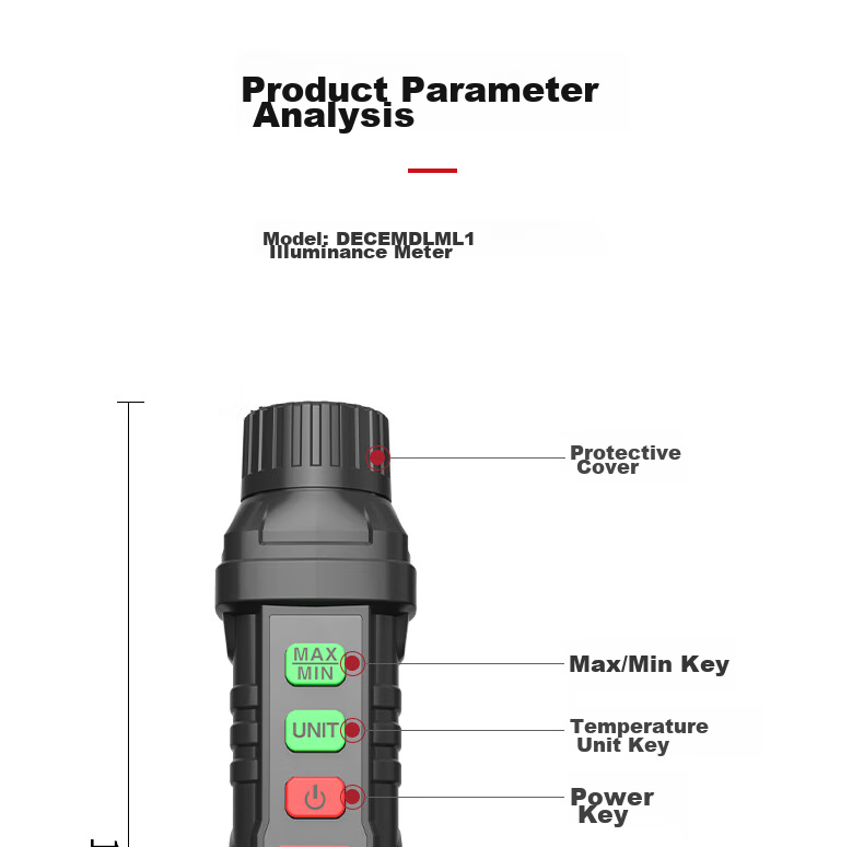 DELIXI ELECTRIC Illuminance Meter, Light Intensity Meter, High-Precision Digital Brightness Meter, Light Meter, Illuminance Meter 26