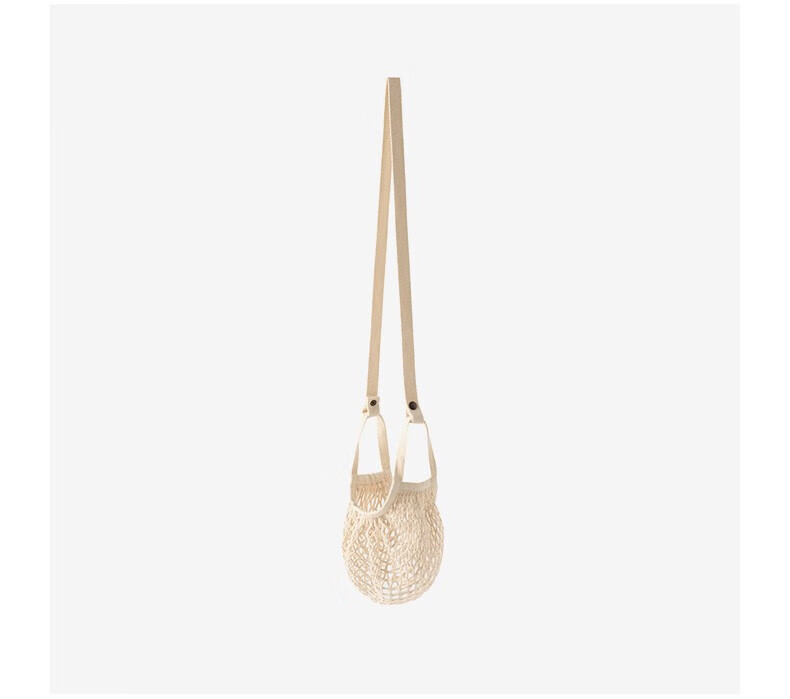 MUJI Cotton Shoulder Strap Mesh Bag Crossbody Cup Bag Woven Bag 12.5*24cm (Handle Not Included) 5