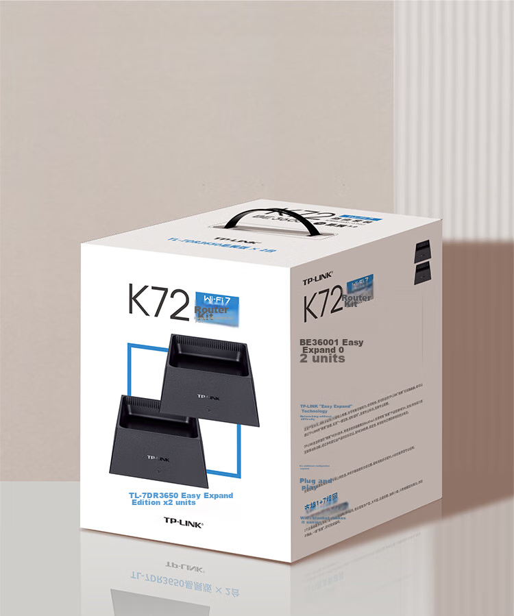 TP-LINK Whole-House WiFi 7 Parent-Child Router, BE3600 Distributed Two-Pack K72 Gigabit Wireless Dual-Band 2.5G Network Port, Easy Expansion for Large Villas, Plug And Play 22