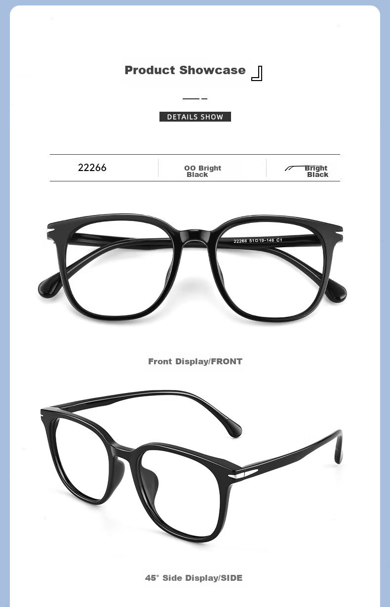 ZEISS Lenses, Myopia Prescription Available, TR90 Frame, Glossy Black, Ouna Non-Prescription Blue Light Blocking (Try-On) 8