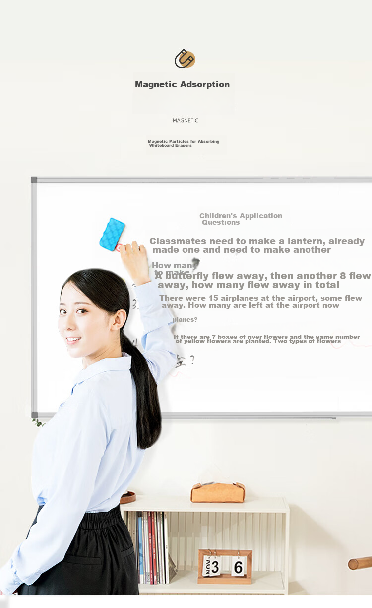 BBNEW 90*180cm Hanging Whiteboard Magnetic Writing Board for Office Meetings Home Teaching Training Hanging Blackboard (Whiteboard Eraser/whiteboard Pen/magnetic Particles) NEWX90180 9