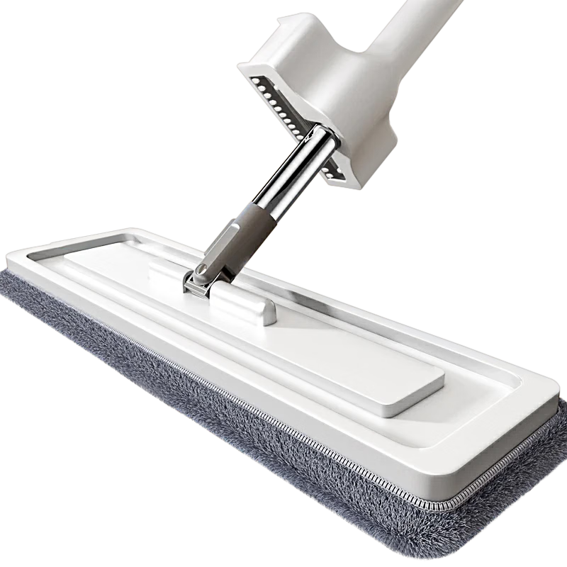 Jiabangshou Flat Mop, 39cm Wide, 4 Thickened Mop Heads, 128cm Long Handle, All-In Washing And Scrubbing, Hands-Free Household Cleaning Tool