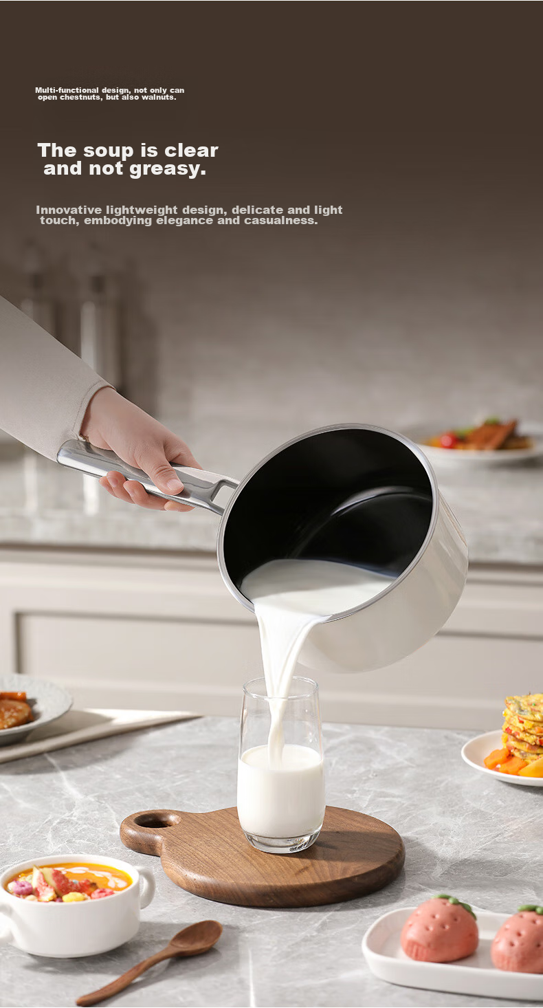 DES LON (DESLON) Enamel Milk Pot Non-Stick Pan Baby Food Pot for Boiling Milk, 18cm, Compatible with Gas And Induction Cooktops 5