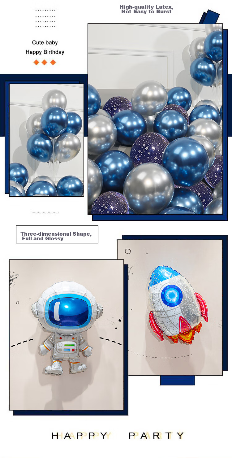 Guangduola Birthday Scene Decoration, Astronaut Space Theme Birthday Decorations, Table Floating Balloons, Children's Astronaut Balloons 6