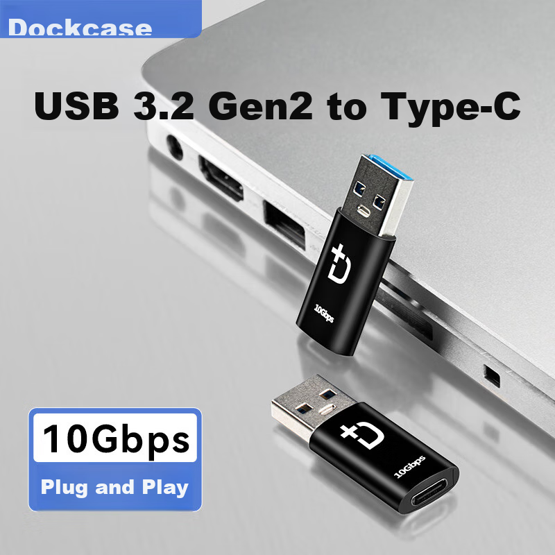 DOCKCASE USB to Type-C High-Speed Adapter, 10Gbps Android OTG14 Converter, Compatible with Headphones, Charging Cables, Smartphones, Laptops And Desktop Computers