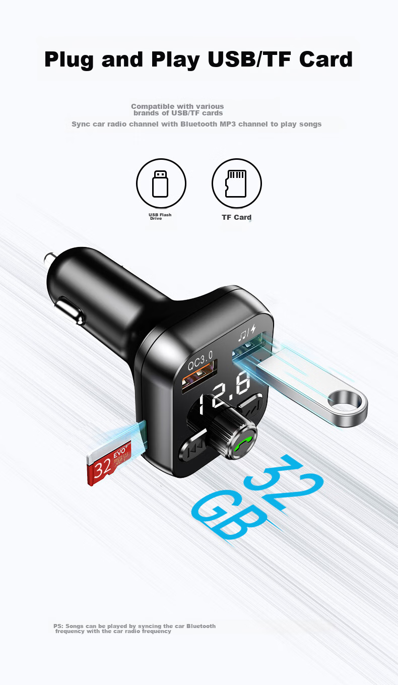 Newmine Car Bluetooth Receiver USB Flash Drive Music Player Car MP3 Player Car Charger Cigarette Lighter One-To S11 6