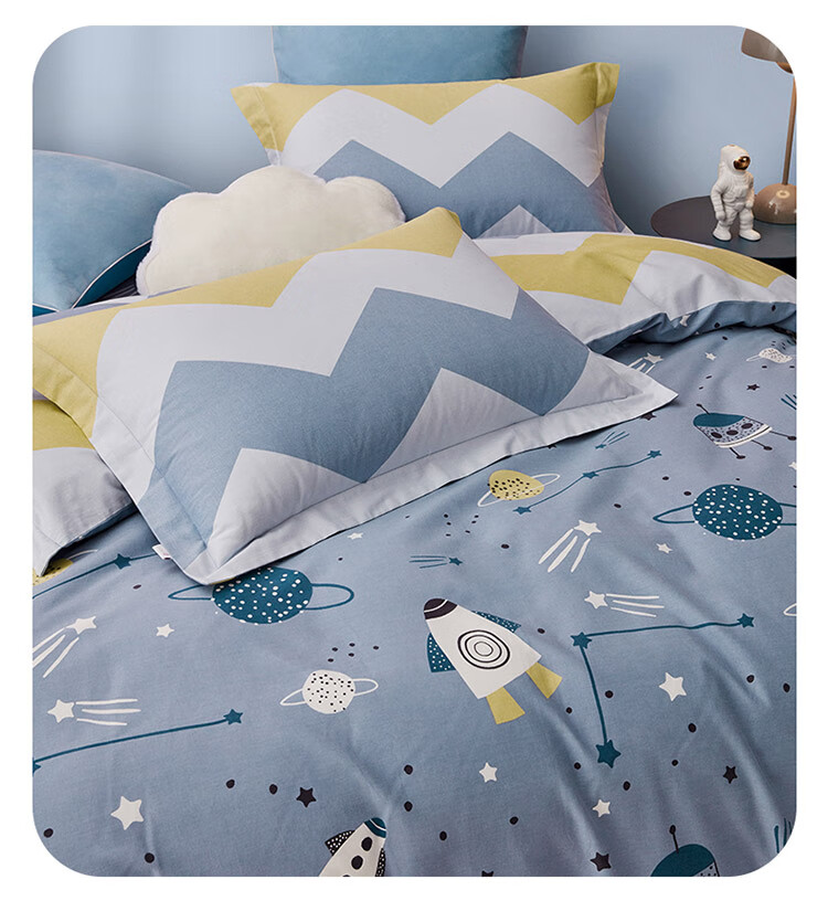 Luolaikids Pure Cotton Thickened Single Duvet Cover, Class A Brushed Single Bedspread Cartoon Boy 150*215cm 9