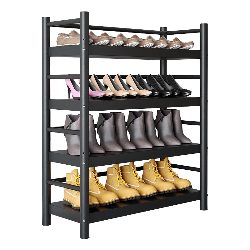 Anerya Shoe Rack, Multi-Tier Iron Storage Shelf for Entryway, Indoor Dormitory Steel Rack, Small Shoe Cabinet for Rental Apartments, 4 Tiers, 82cm