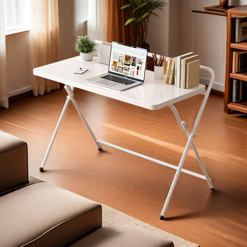 Huanaxin Folding Computer Desk for Home Study, Bedroom Writing And Office Use, Simple Small Desk BGZ812 White 80cm