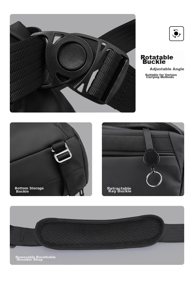 MARK RYDEN Large Capacity Lightweight Casual Versatile Crossbody Bag, Fashionable Trendy Commuter Cycling Functional Flat Shoulder Bag Chest Pack 9