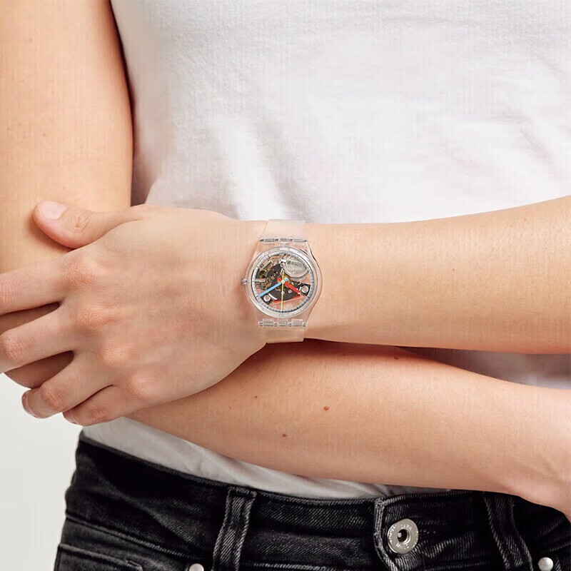 Swatch Swiss Watch, Hollow Transparent Trendy Men's And Women's Student Quartz Watch, Holiday Gift, Clear Refreshing Gent