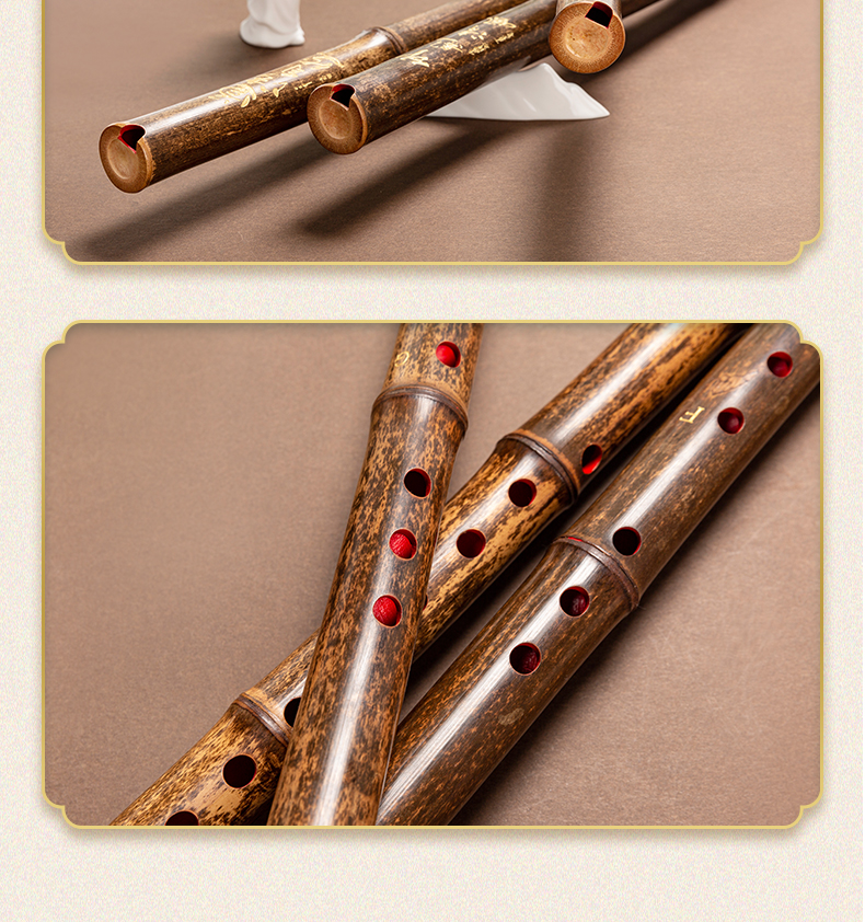 HAMDUN HUANXIANG Purple Bamboo Flute, Handmade Premium One-Section Eight-Hole Natural Short Flute, G Key, Professional Performance Beginner Entry-Level Flute for Adults, Ethnic Wind Instrument 14