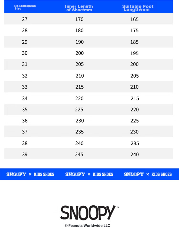 SNOOPY Children's Shoes, Kids' Sneakers for Boys And Girls, Student White Shoes, Autumn Shock-Absorbing Running Shoes, 0013A White, Size 39 2