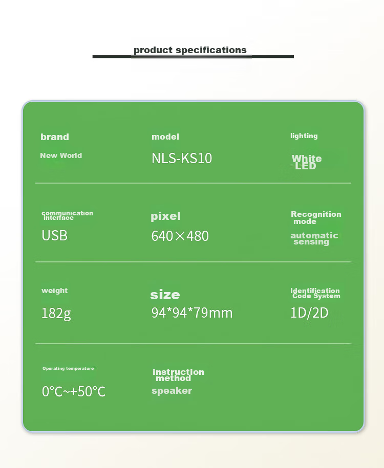 Newland NLS-FR40 QR Code Scanning Platform Barcode Scanner, Supermarket Cashier WeChat Payment Scanner Gun Express Delivery Scanner, USB Port 10