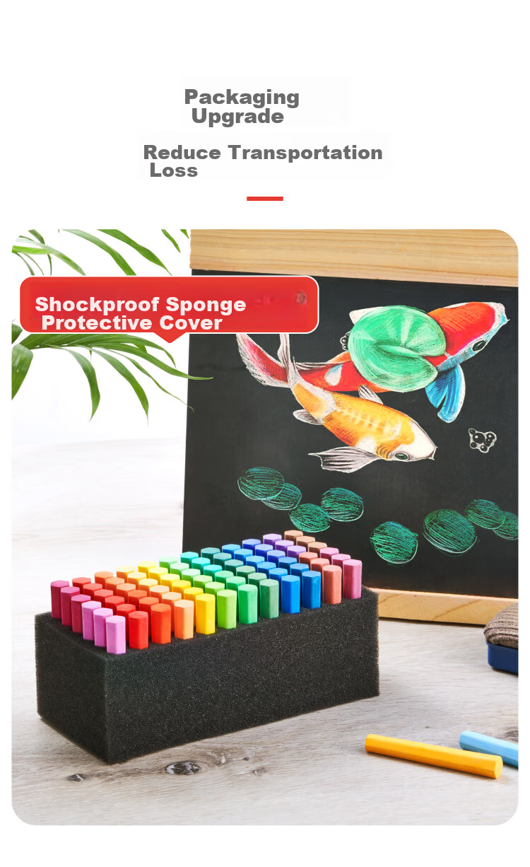 JONEVEE Colored Chalk for Bulletin Board, 24 Colors, 48 Pieces/box, Vibrant Colors, Non-Dusting And Non-Toxic, for Children's Drawing, Teaching, And Teachers' Use, Not Water-Soluble ZWCK-6482 13