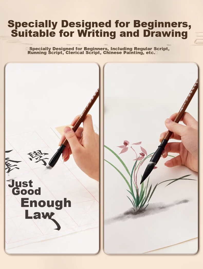Yushuihu Calligraphy Brush Set for Beginners, Elementary School Students, Chinese Painting, Medium-Sized Wolf Hair, Medium-Sized White Cloud, Medium-Sized Regular Script, Large Regular Script, Children's Practice Calligraphy Brushes for Painting And Water Writing, Beginner's Practice Kit 8