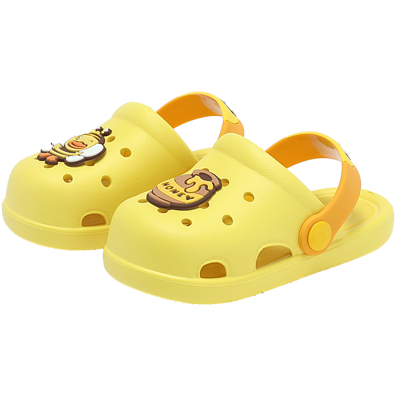 B.Duck Children's Slippers, Boys' Sandals, Kids' Clogs, Girls' Shoes, Home Slippers, BY1310905, Yellow, Size 26