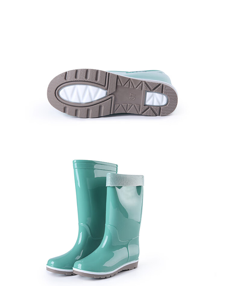 Pinzhide Women's Tall Rain Boots, Waterproof And Non-Slip, Wear-Resistant to Acid And Alkali, Flood Prevention Rubber Shoes with Breathable Lining, Blue, Size 36 18