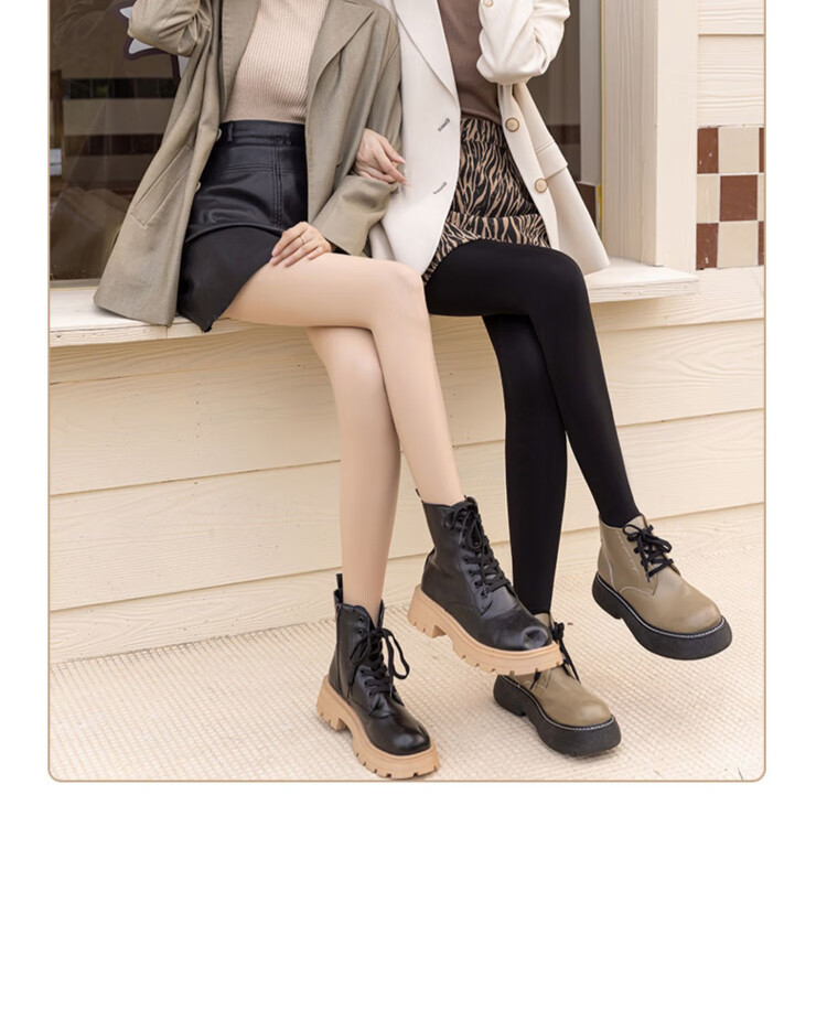LangSha Women's Leggings for Outdoor Wear, Bare-Leg Effect, Spring Autumn Winter Fleece-Lined Thick Warm Cotton Pants Socks, Two Pairs of Thick Autumn Pants 16