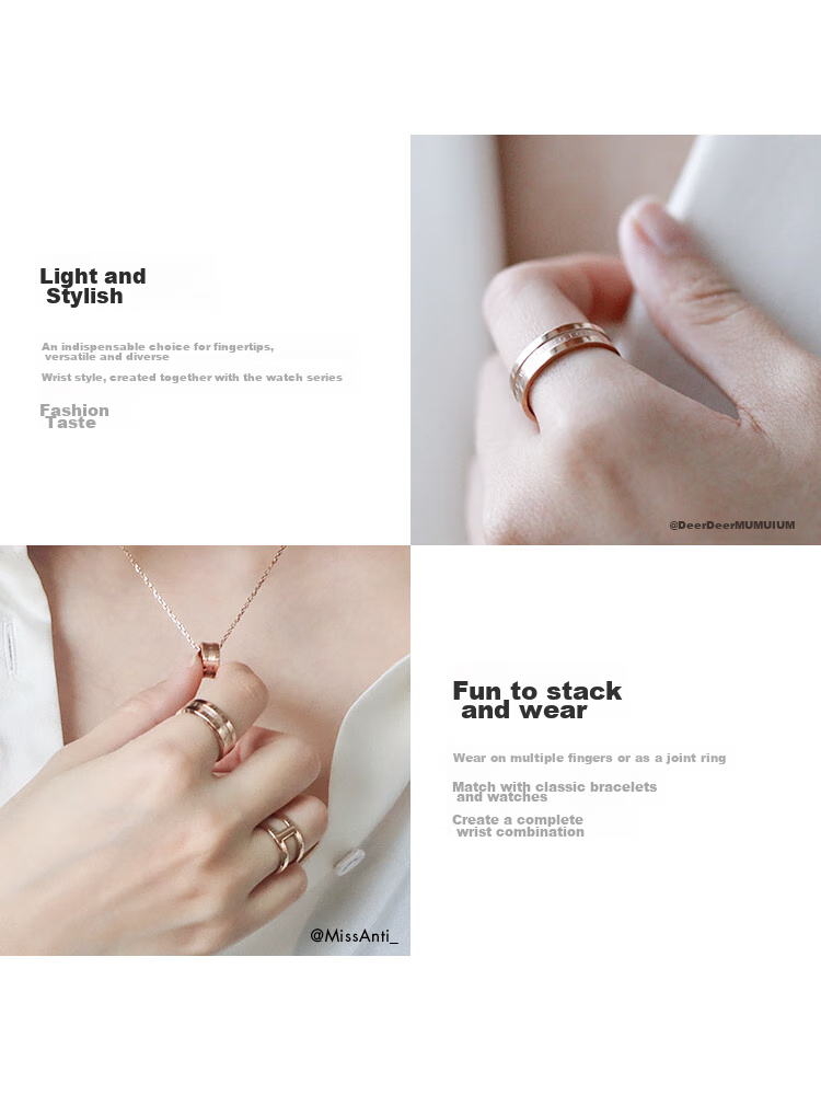 DanielWellington DW Ring for Women, Elegant Silver Couple Rings Size 48 DW100 Birthday Gift for Girls 5