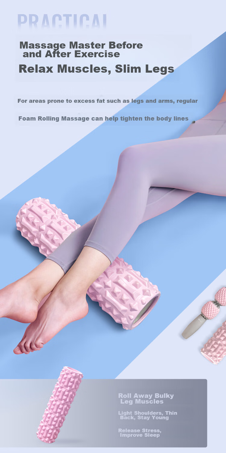 Keep Foam Roller Spiky Massage Stick Muscle Relaxation Leg Massage Roller Yoga Stick Fitness Equipment Mint Green 3