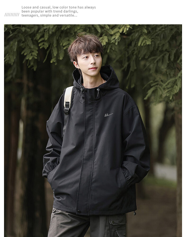 Huili Men's Outdoor Sports Jacket, Single-Layer Triple-Protection Hard Shell Mountaineering Coat, Windproof Jacket for Me 24