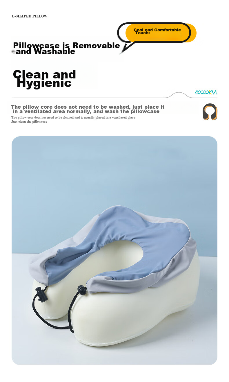 40,000 Kilometers Memory Foam U-Shaped Neck Pillow Portable Foldable Travel Neck Pillow for High-Speed Train, Airplane, Office, and Nap 8