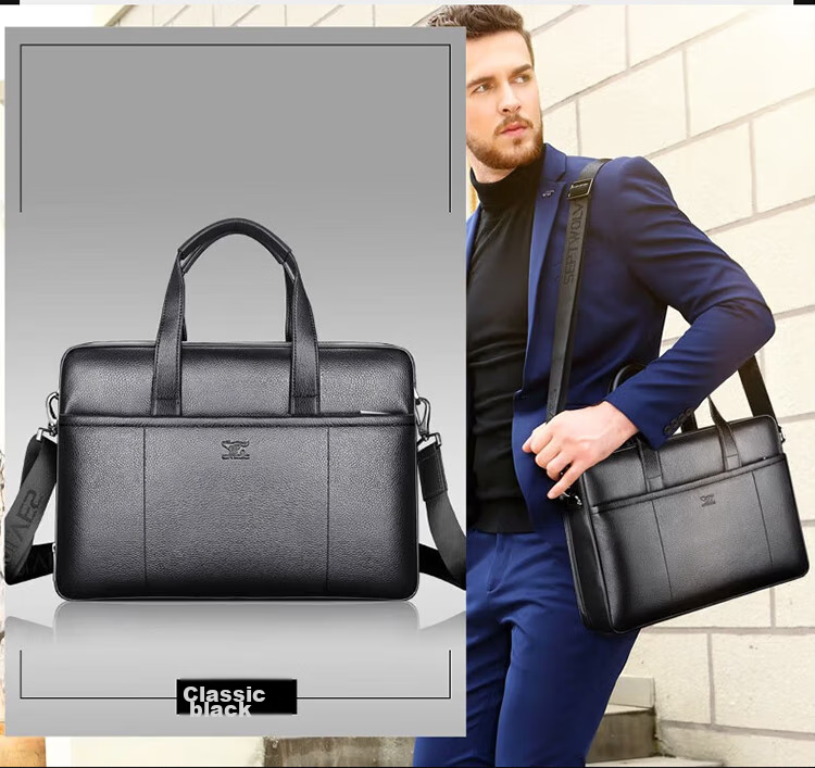 SEPTWOLVES Briefcase for Men, Top-Grain Leather Business Shoulder Crossbody Large Capacity 15.6-Inch Laptop Handbag, Holiday Gift 20