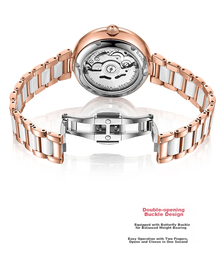 FIYTA Qingcheng Series, Mother-Of Dial, Butterfly Dance Skeleton Dial, Ceramic Mechanical Women's Watch, Holiday And Birthday Gift 15
