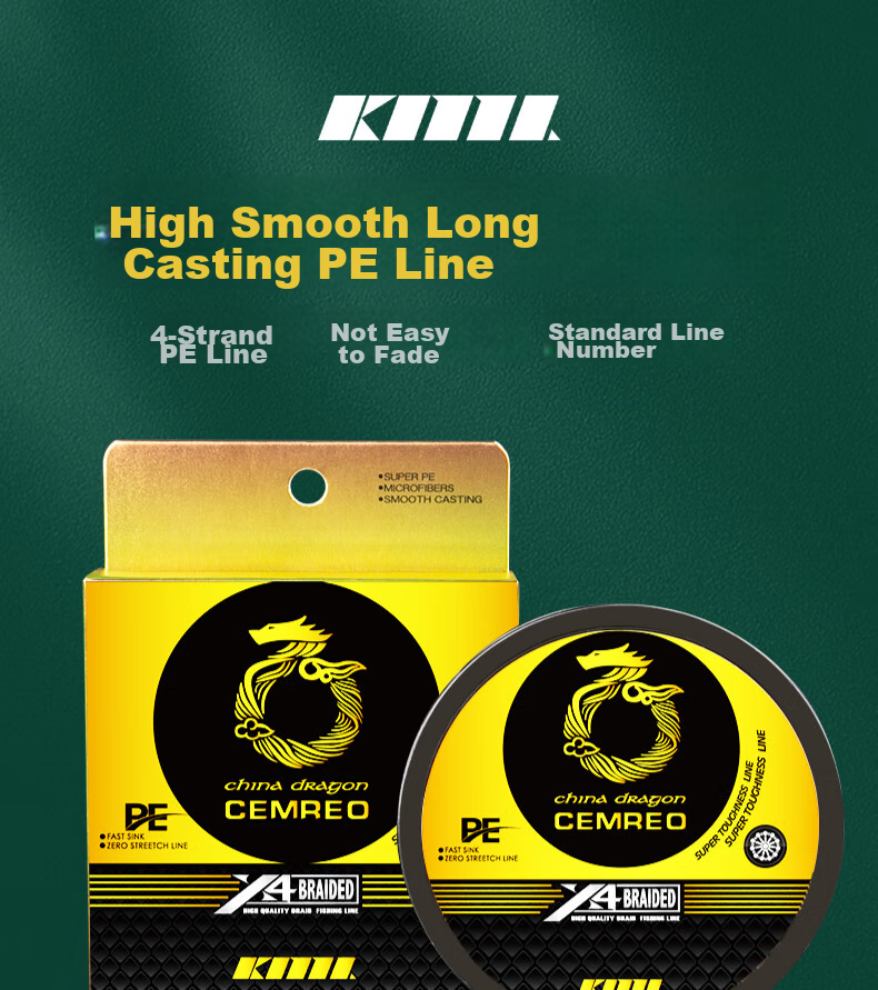 Kemailei PE Fishing Line, 100 Meters, Bright Yellow Braided Fishing Line, High Tensile Strength, Bass Fishing Line, High-Density Anti-Bite Line, Braided Fishing Line for Lure Fishing And Sea Fishing, Size 1.5, Bright Yellow 1