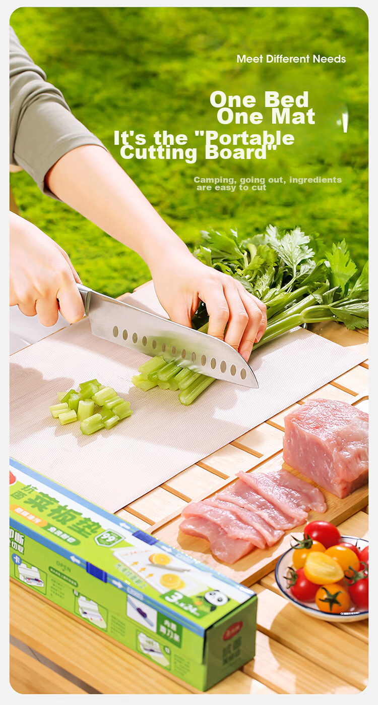 MARYYA Disposable Cutting Board Mat, Antibacterial PE Plastic, Knife-Shaped Chopping Board Mat, Baby Food Board, Picnic And Camping Mat 4