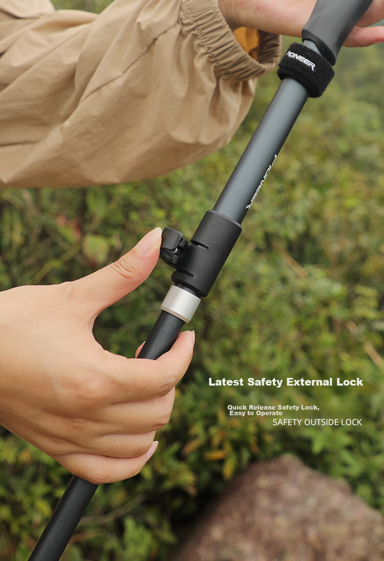 Pioneer Tianlangxing 9 Series Trekking Pole, Carbon Fiber And Aluminum Alloy Folding Model, Extendable Outdoor Walking Stick for Elderly, Qingsha 12