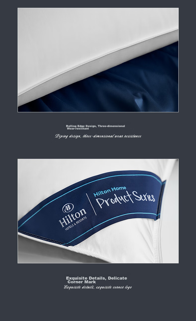 Canasin Hilton Hotel down Pillow, 95% Hungarian White Goose Down Pillow Core, Single Pack, 74*48cm High Pillow 12