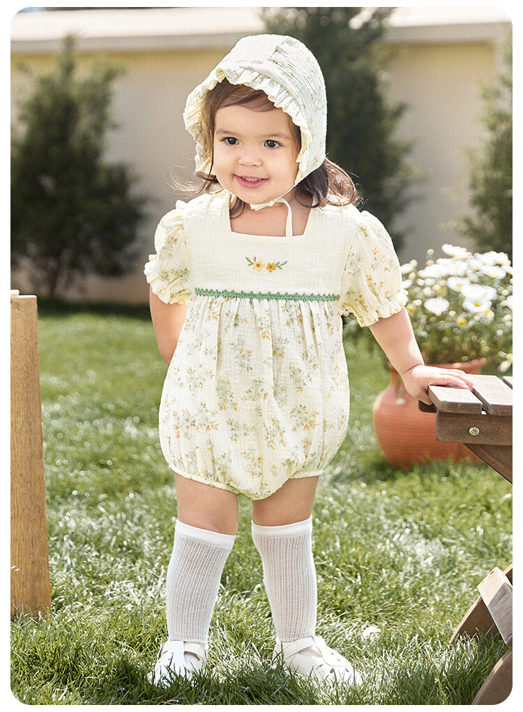 Wismorni Baby Girl Short-Sleeve Bodysuit, Summer Thin Style, Infant Cute Clothing, Onesie, Summer Outfit 7