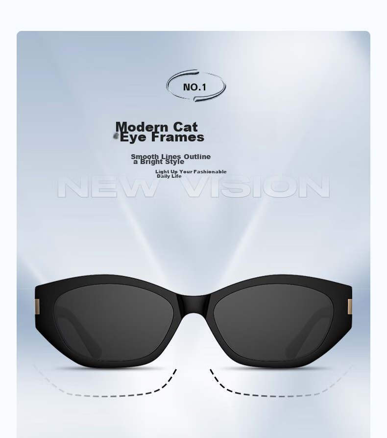 HELEN KELLER Sunglasses for Men And Women, New Style UV Protection Polarized Sunglasses for Driving, Outdoor Sun Protection, High-End Cat-Eye Sunglasses 34