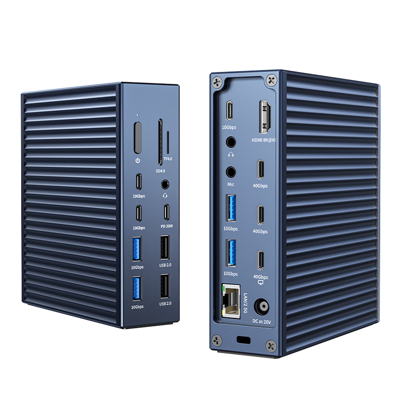 Acasis USB4 Expansion Dock, 40Gbps Desktop Expansion Hub, 8K Triple-Screen Display, 2.5G Ethernet Port, HDMI Compatible, Suitable for Apple Mac Mini/M345pro/max Docking Station DS-9007