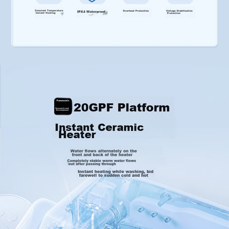 Panasonic Intelligent Quick-Open Antibacterial Universal Instant Heating D-Type P10D 5