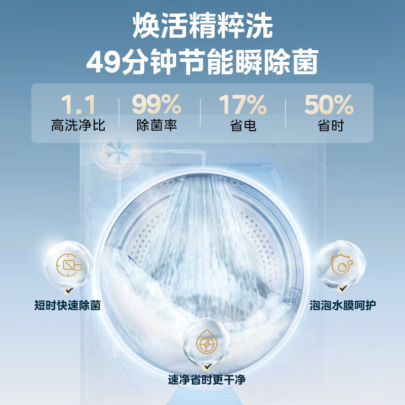 美的10公斤洗烘套装烘干机洗衣机全自动滚筒大容量变频羽绒服洗烘 超薄智投MG100AIR1+MH100AIR1