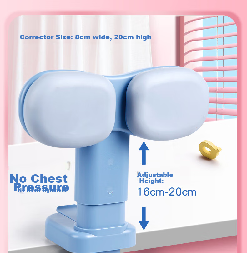 DiLe Soft Rubber Posture Corrector for Children's Writing, Desktop Anti-Low Head Device, Adjustable Height Stand for Primary School Students' Posture And Study Support Clip-On Desk Model 894 Blue 10