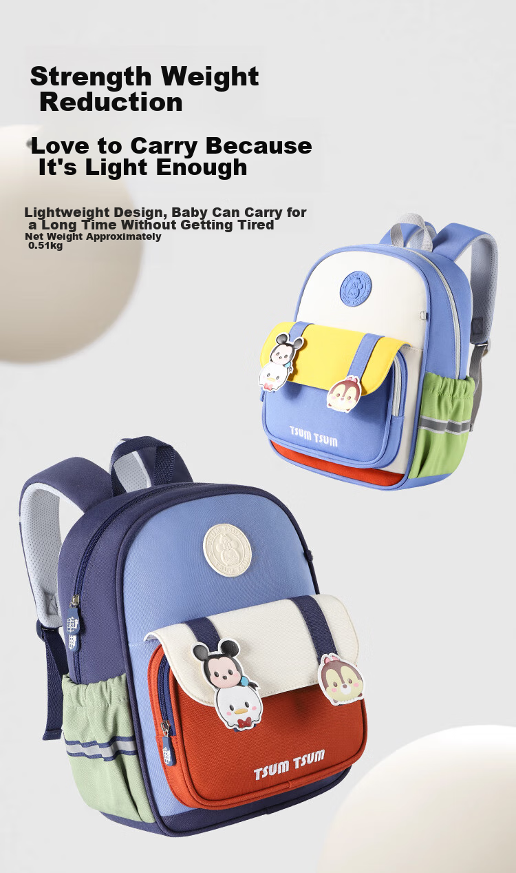 Disney Children's Backpack, Kindergarten Girl First Grade Strawberry Bear, Lightweight Cute Backpack for Boys And Girls, St80264 Blue 6