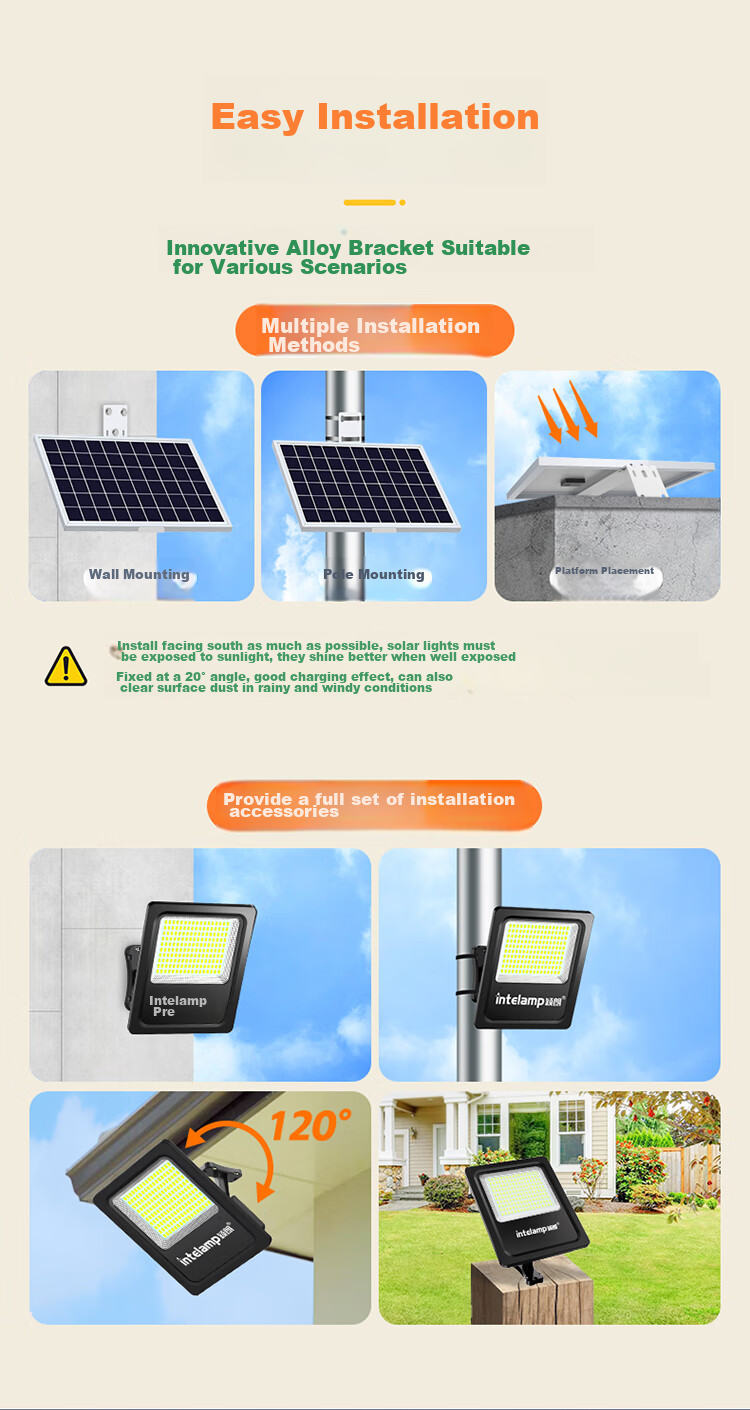 Intelamp Solar Garden Lighting, Motion Sensor Light, Outdoor Yard Entrance Road Light, Automatic Illumination at Night, Light Control, Remote Control 7