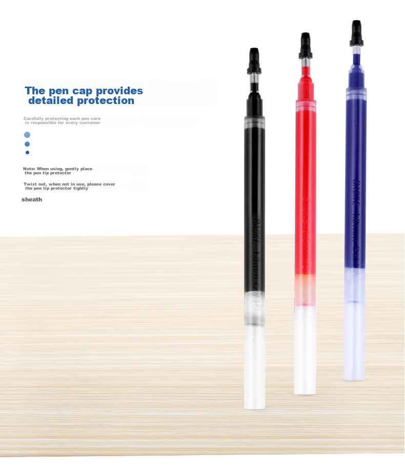 BAOKE PS1920 1.0mm Large Capacity Gel Pen Refills Bullet Tip Water-Based Pen Signature Pen Refills Blue 12 Pieces/Box 8