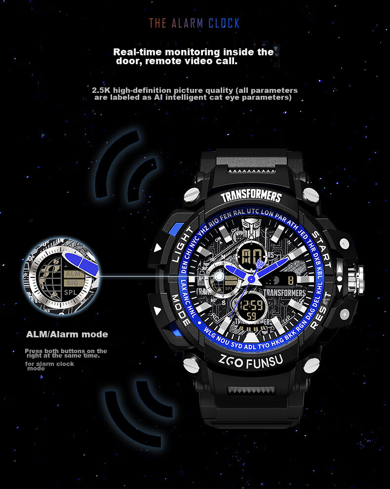 ZGO Sports Outdoor Multifunctional Digital Watch, Military Tactical Specialized Watch for Enlisted Soldiers, Mechanical Watch for Middle And High School Students, Men's Style 8