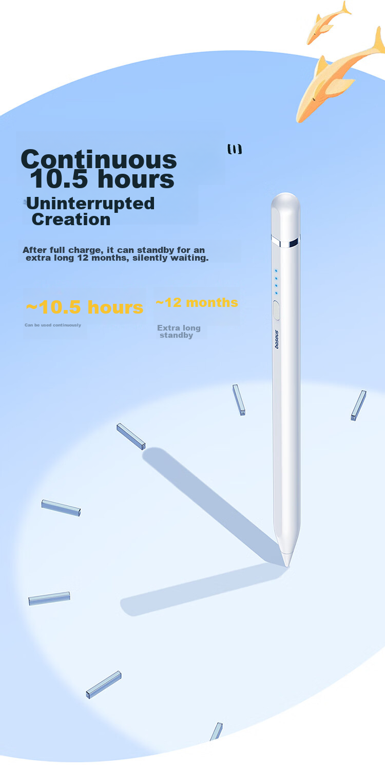 Baseus Capacitive Stylus Pen for iPad Apple Pencil [Direct Plug/C Port Fast Charging] Compatible with Pro/Air/Mini7/iPad11 Tablet Touchscreen Stylus Apple Pencil 2nd Generation 11
