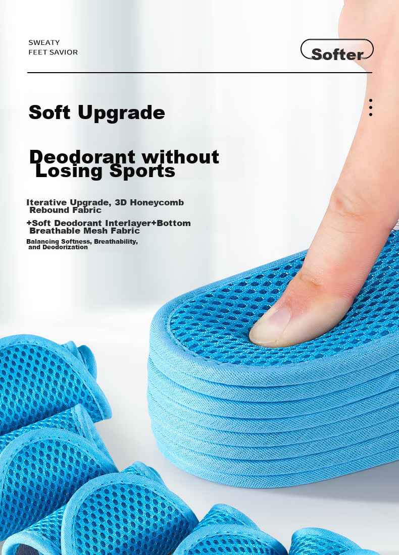 3AnGnI Anti-Odor Insoles for Men, Mugwort Breathable Sweat-Absorbing Non-Stuffy Odor-Eliminating Sports Shock-Absorbing Soft Cushioning for Long Standing 9