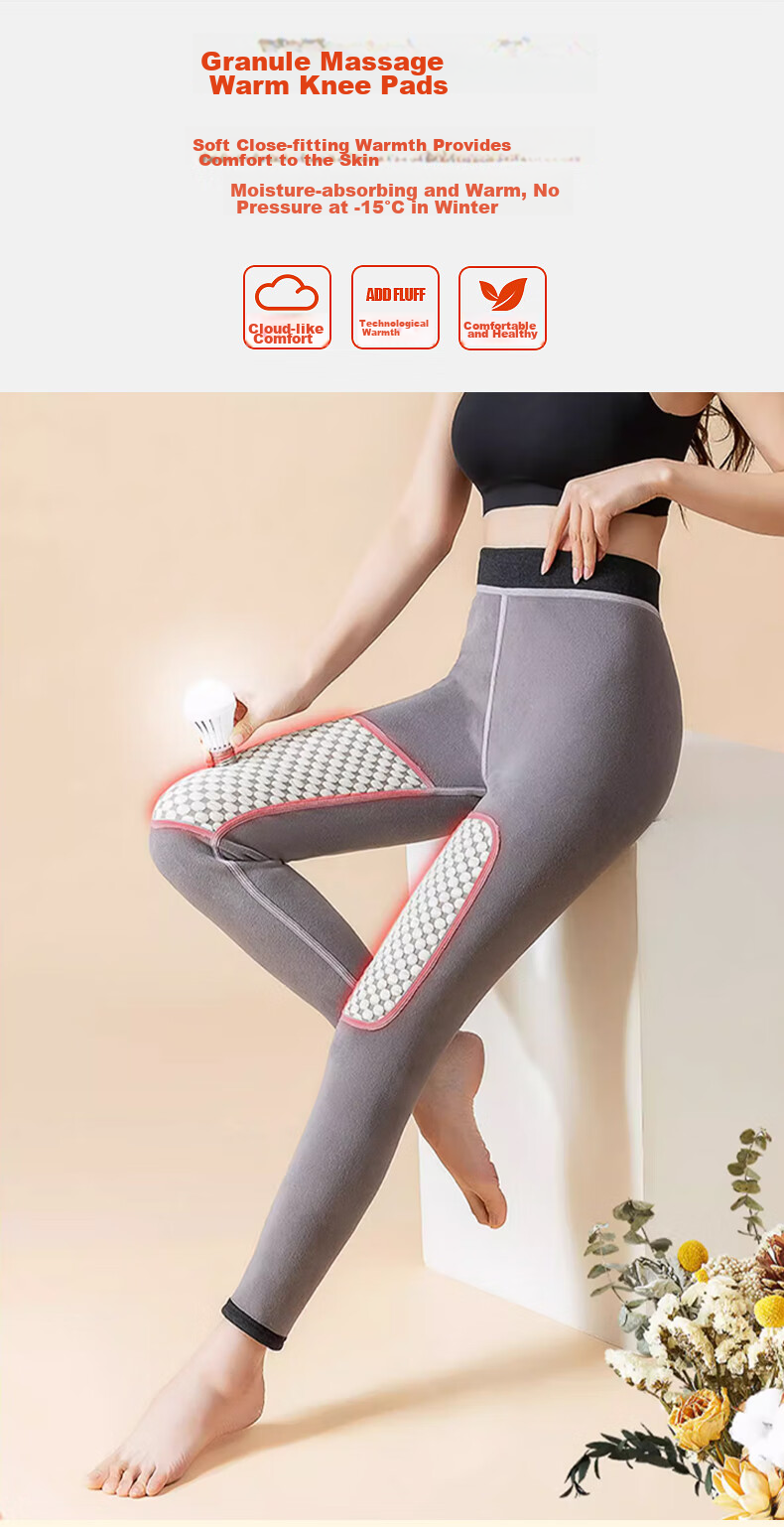 XUEXIMAN Graphene Women's Pants, Autumn And Winter Thermal Leggings, Large Size High-Waist Knee Protection Base Layer Pants 8