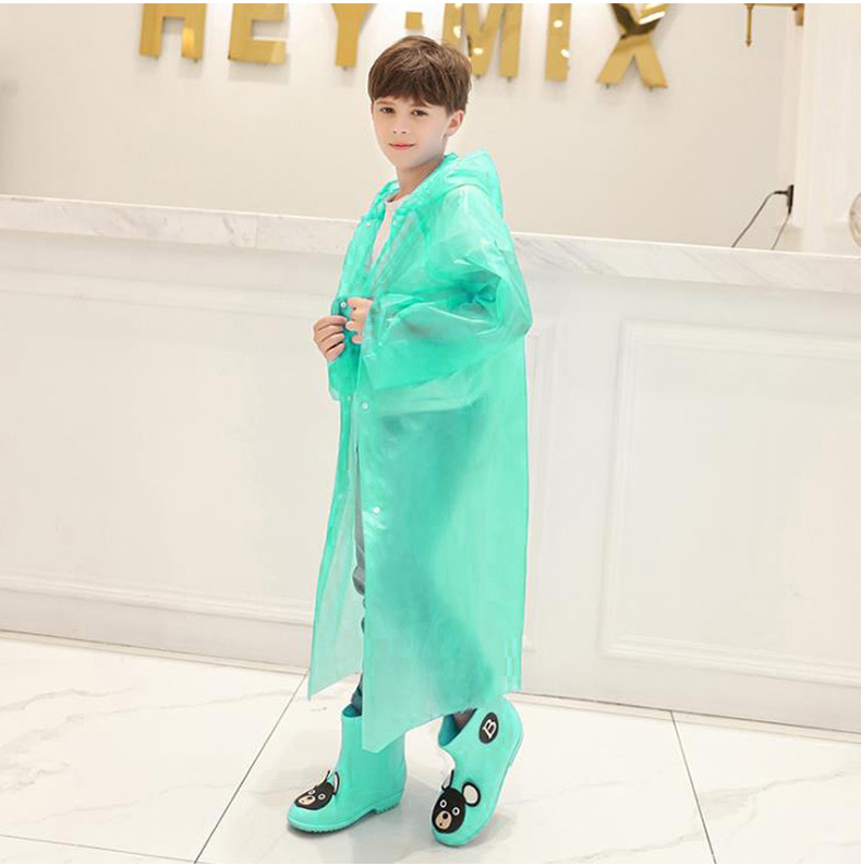 BWNK Children's Raincoat with Large Backpack Space, Disposable Portable Raincoat for Boys And Girls, Extended Full-Body Student Poncho, 4XL 12