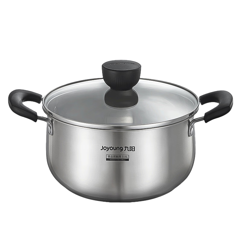 Joyoung Soup Pot, 316L Stainless Steel, Noodle Cooking Pot, Small Milk Pot, Baby Food Pot, Stew Pot, Soup Pot, 22cm Small Hot Pot, CT534(GB)